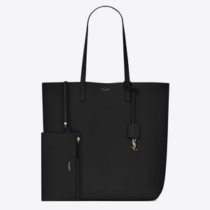 YSL Shopping Tote Bag Black Leather